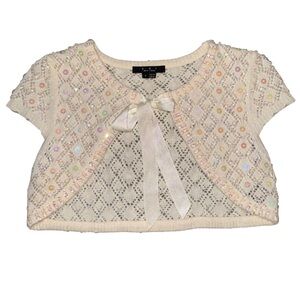 Vintage Y2K whimsy fairy ECI sparkle angora wool blend shawl cardigan